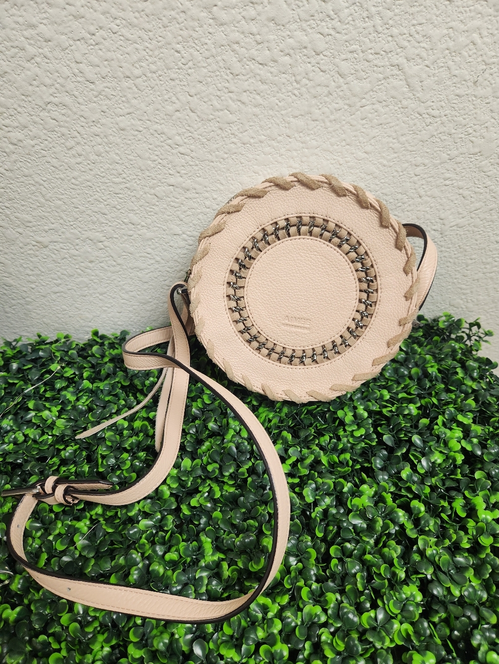 Aimee Kestenberg Pink Leather Harper Round Crossbody Bag